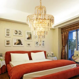 Elegant Modern Ceiling Light K9 Crystal Chandelier Pendant Lighting Fixture Lamp Metal+Glass Gold Polishing and Electroplate39
