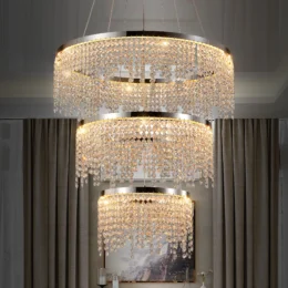 23.6-inch Crystal Chandelier, Dimmable Led Ceiling Lamp, Adjustable Color Temperature 3000K/4000K/6000K, Height Adjustable, Luxury Round Chandelier, Suitable for Living Room, Dining Room, Bedroom39