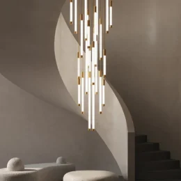 Modern staircase LED chandelier luxury living room lighting hotel lobby duplex attic home decoration restaurant bright ceiling c