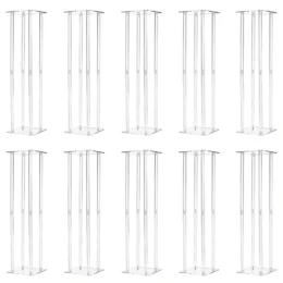 10 Pcs Acrylic Vase Column Stand 31.5 Inch Tall Centerpiece Wedding Decoration Vase Elegant Acrylic Flower Stand Tabletop Displa15