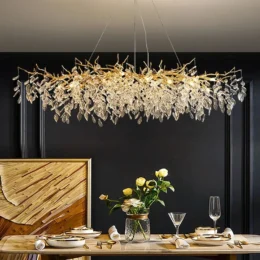 Luxury Gold Crystal LED Chandeliers Living Dining Room Bedroom Lighting Lustre Ceiling Pendant Lamps Indoor Villa Lights Fixture39